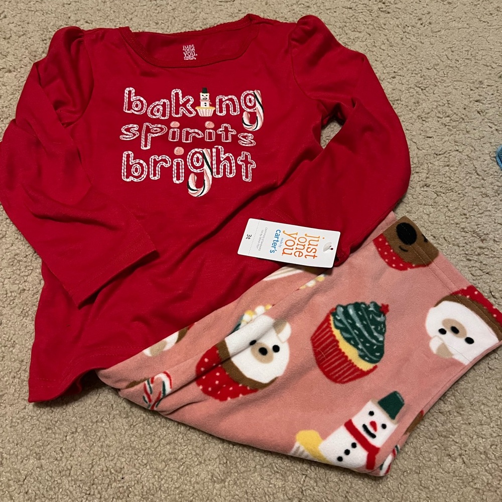 Carter's Red and Pink Kids Pajamas 3T
